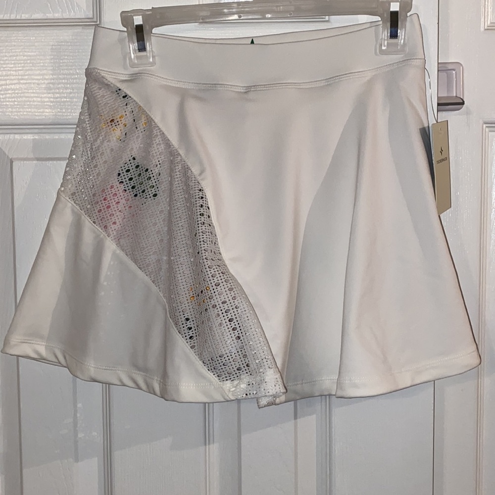 Tuckernuck White Skort with Mesh Floral Panel
